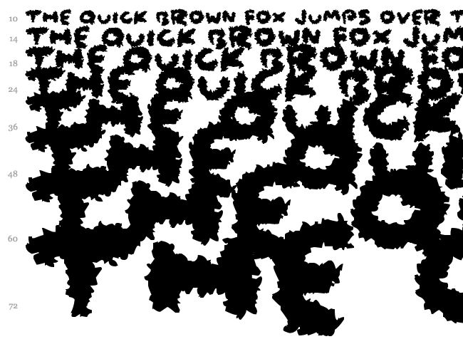 Coarse Fuzz font waterfall
